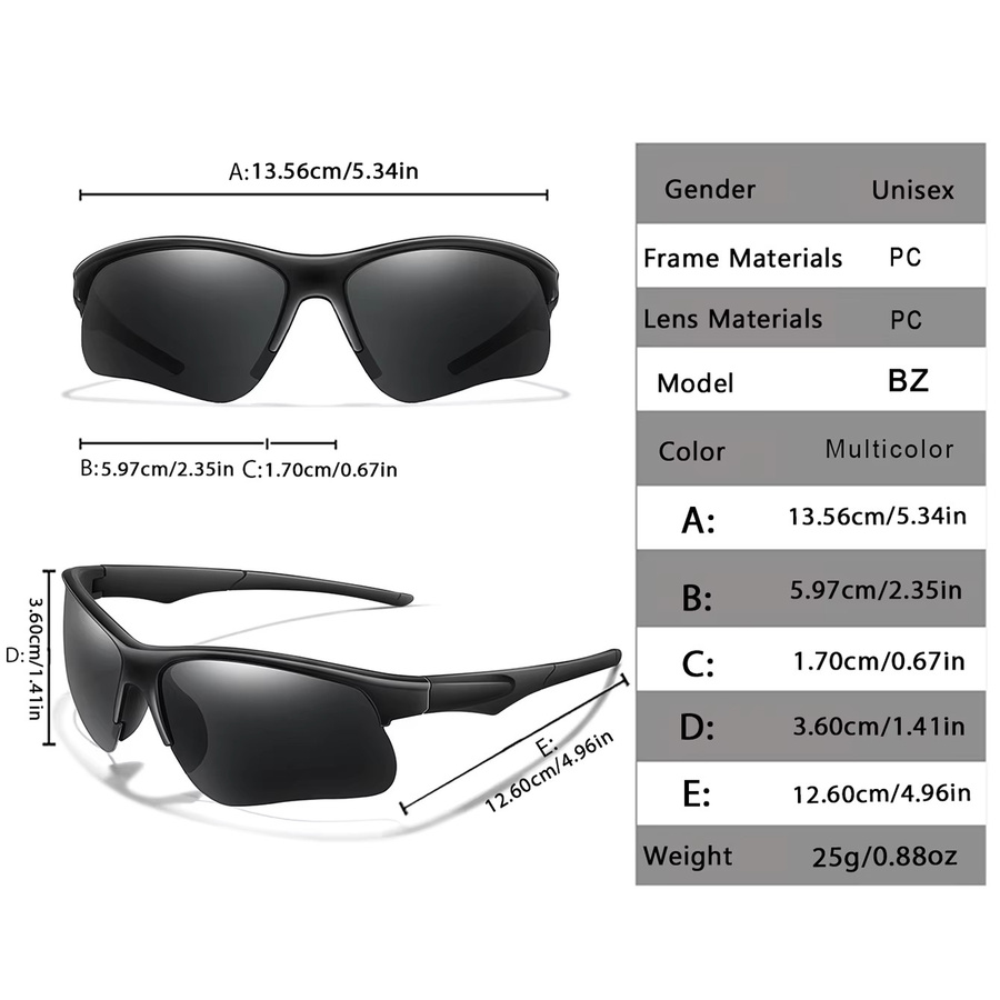 LOISRUBY Sportsonnenbrille, Unisex, Vollrand, Wrap, Kunststoff - Bild 1