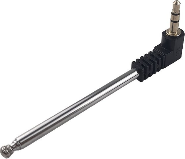 Edelstahl FM-Stabantenne mit 3,5 mm Audio-Jack für Radio und Mobilfunk in Schwarz und Silber - Bild 1