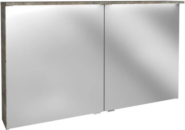 Fackelmann Spiegelschrank Oxford Eiche Natur mit Softclose Türen und LED-Beleuchtung, B/H/T: 120,2 x 69,6 x 20 cm - Bild 1
