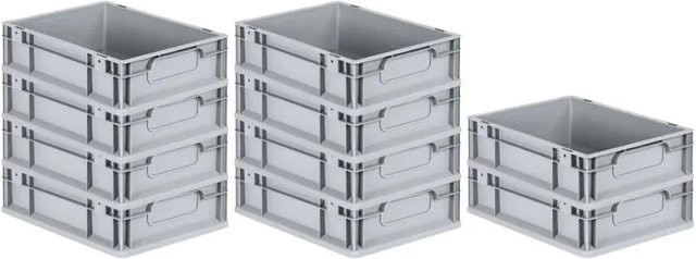 PROREGAL Spar Set 10x Eurobox Nextgen Economy Transportboxen Grau H x B x T: 12 x 30 x 40 cm - Bild 1