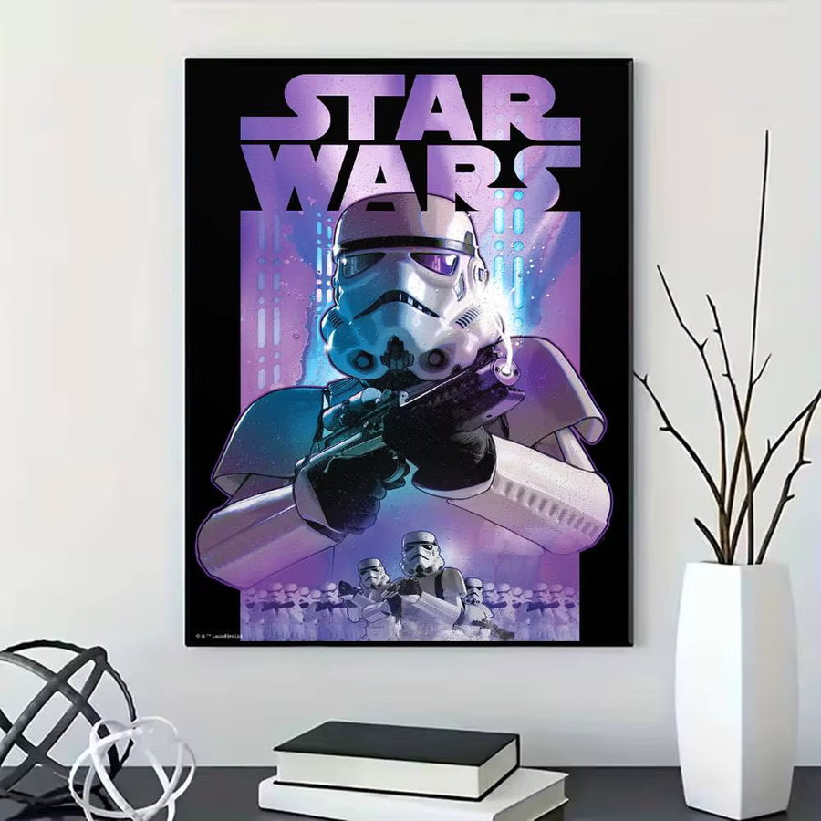 Star Wars Poster Wandkunst Mehrfarbig Rahmenlos für Wohnzimmer und Büro - Bild 2