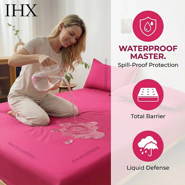 IHX Wasserdichtes und rutschfestes Bettlaken in Blau oder Pink für Erwachsene - Bild 1
