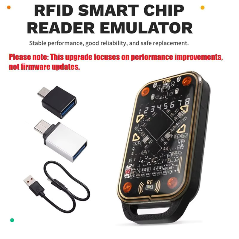 CJSD Chameleon Ultra V3.0 RFID Smart Card Emulator Lesegerät mit 5x UID Schlüsselanhängern zum Kopieren von 125kHz und 13,56MHz ID IC Tags in Schwarz und Transparent - Bild 2