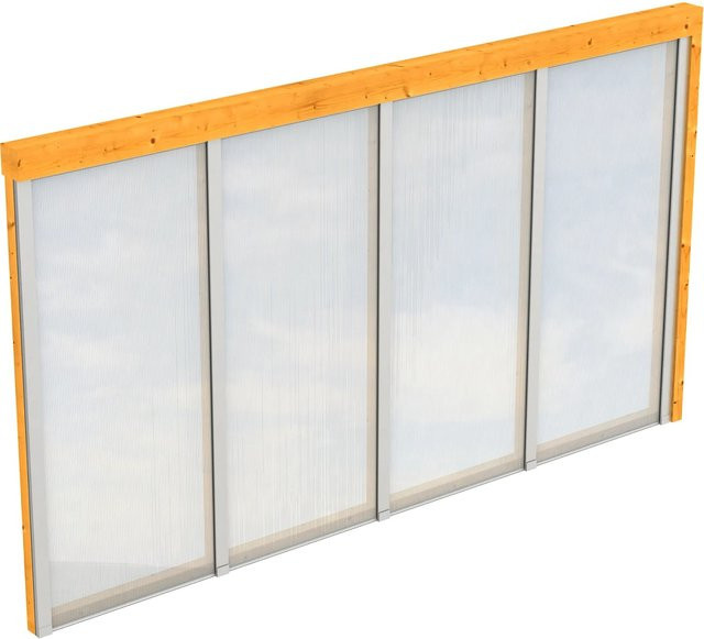 Skan Holz Seitenwand mit Polycarbonatplatten in Eiche Hell und transparent, B/H: 355 x 200 cm - Bild 1