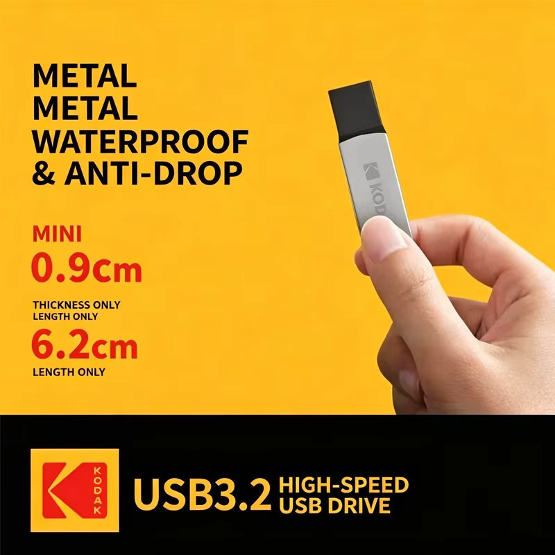 Kodak K273 Dual-Flash-Laufwerk USB 3.2 Typ C High Speed Pendrive aus Metall in Silber - Bild 4