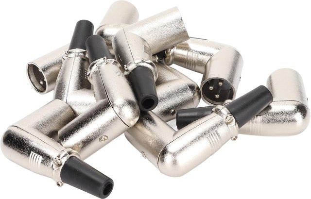 DIYelecs XLR Stecker Winkel 3 Pin zum Löten in Silber, 10 Stück für deine DIY Mikrofonkabel - Bild 1