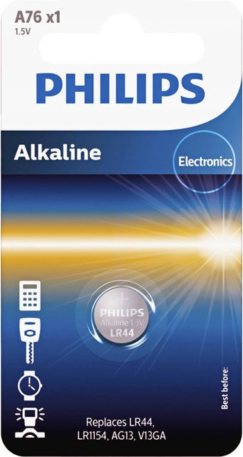Philips Knopfzelle LR44 V13GA Phil-A76/01B in Blau - Bild 1