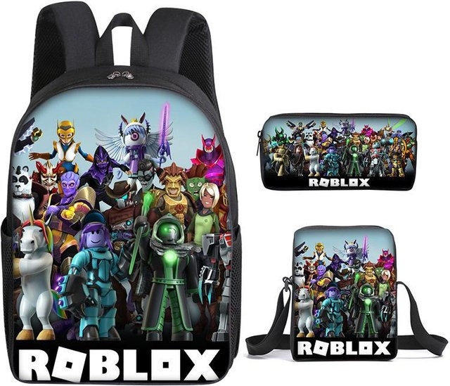 Roblox Schultaschen-Set für Mädchen bestehend aus Rucksack, Schultasche und Federmäppchen in Multicolour - Bild 1