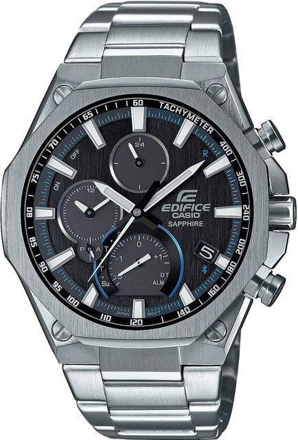 Casio Edifice Armbanduhr, Solar, Edelstahl, Schwarz, 44 mm, Herren - Bild 1