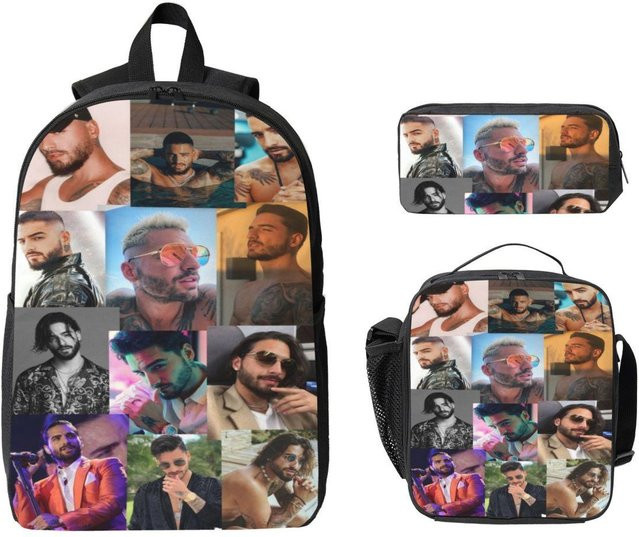 Maluma Pretty Dirty Rapper 3-teiliges Schulranzen-Set für Kinder mit Stiftebeutel und Brotdose in Multicolour - Bild 1