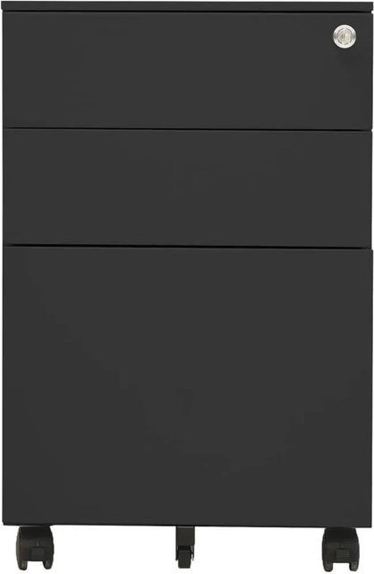 vidaXL Aktenschrank aus Stahl mit Rollen und Schloss in Anthrazit, B/T/H: 39 x 45 x 60 cm - Bild 1