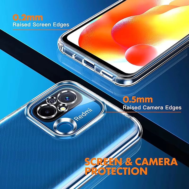 Transparente Silikonhülle mit Hybrid PC Hard Coque für Xiaomi Redmi 12C 13C 14C 10C 9A 9C 8 8A Redmi Note 8 9 10 11 12 13 14 Pro mit 360 Grad Vollabdeckung - Bild 4