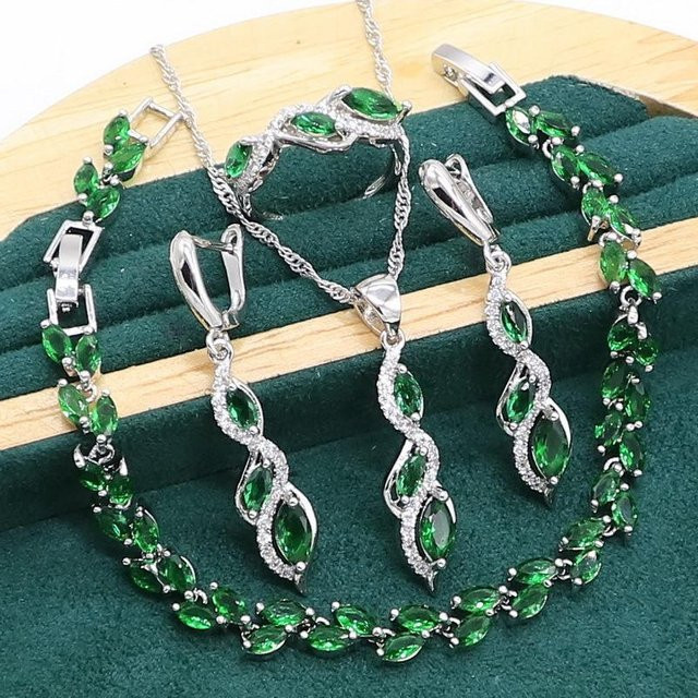 YIRAN Jewelry Schmuck-Set, Kupfer, Silber, Zirkonia, Kristall, Unisex - Bild 1