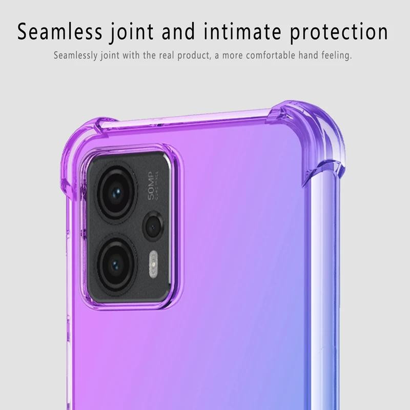 Stoßfeste TPU-Schutzhülle mit Farbverlauf für Motorola Moto G32 in Transparent - Bild 2