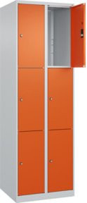 C+P Schließfachschrank Classic PLUS mit 2 Abteilen in Grau und Reinorange, H x B x T: 185 x 60 x 50 cm - Bild 1
