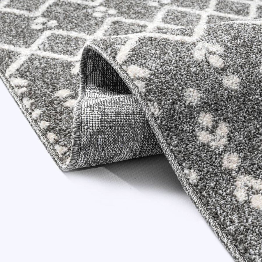 Sanat Teppich Anthrazit Geometrisches Design BOHO-Stil Breite: 200 cm, Tiefe: 80 cm - Bild 3