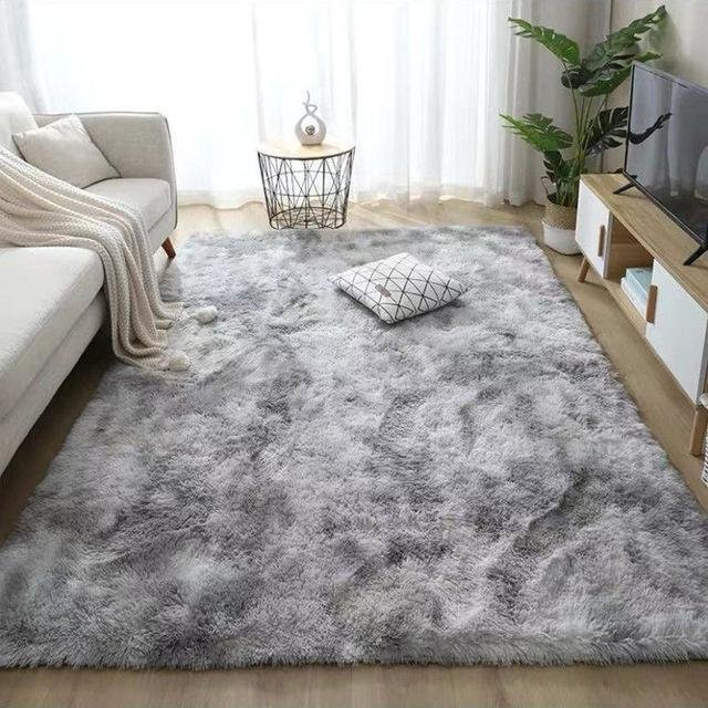 Flauschiger Teppich von Yiran Furniture in Grau für Wohnzimmer, Schlafzimmer oder Kinderzimmer, B/T: 160 x 230 cm - Bild 1