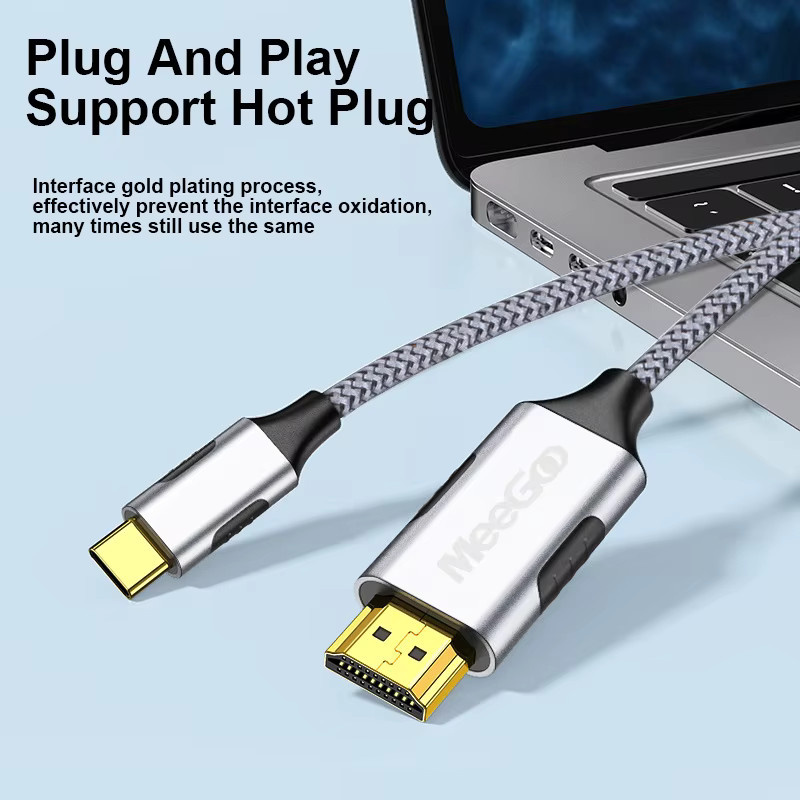 MeeGoo USB-C auf HDMI Adapterkabel für 4K bei 60 Hz zur Verbindung von MacBook Air, iPad, Huawei oder Samsung mit Displays - Bild 5