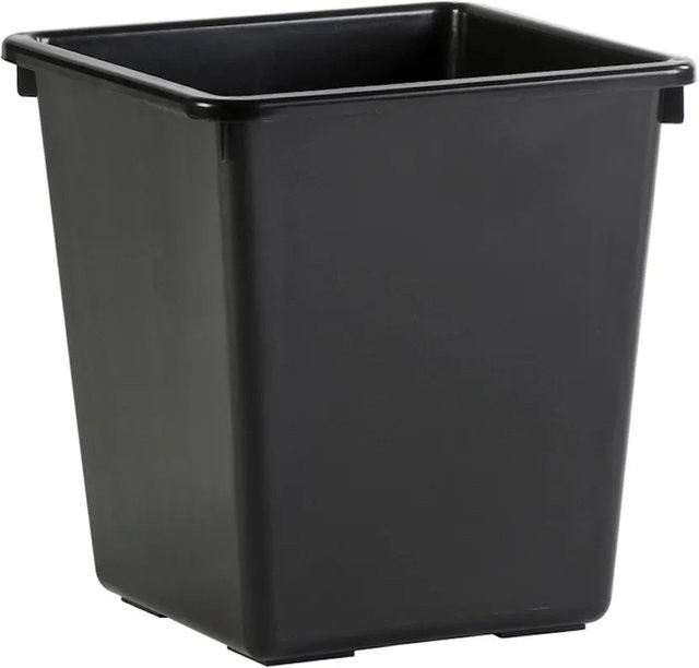 PROREGAL Viereckiger Kegelförmiger Papierkorb aus Kunststoff, Schwarz, H x B x T: 36 x 34 x 34 cm, 27 Liter - Bild 1