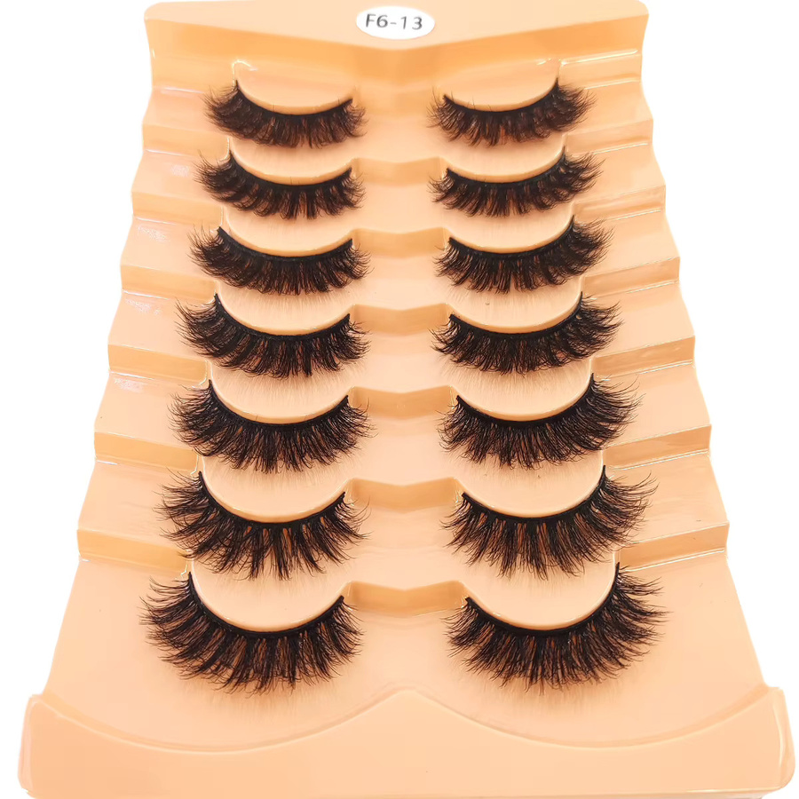 AMSDCN F6-13 Künstliche 3D-Wimpern, 7 Paar, Unisex - Bild 2