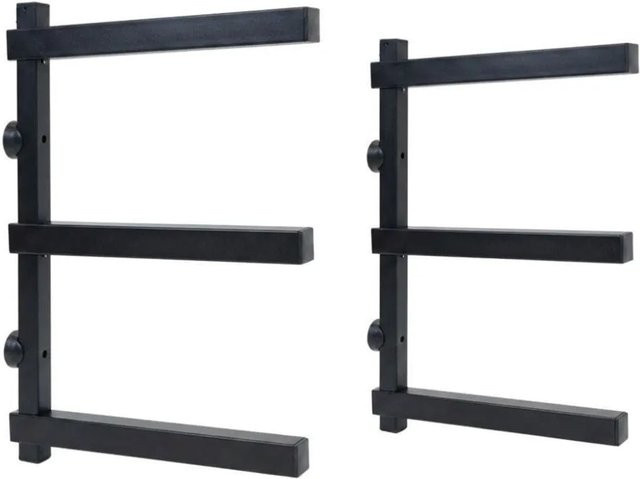 PROREGAL Kragarmregal zur Wandmontage für Holzlagerung, 2er Set, Schwarz, 3 Ebenen, 50 kg Traglast pro Ebene - Bild 1