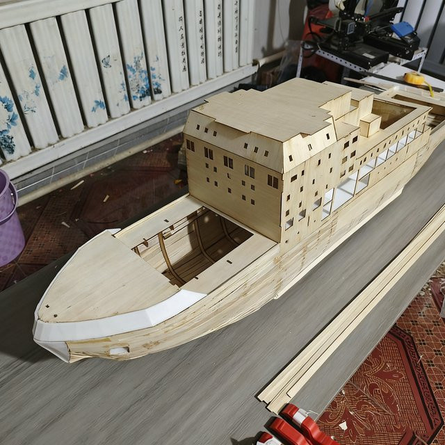 AT 99 MODEL Xue Long II RC Schiff, Modell Kit, 1:100, Holz Rumpf - Bild 1