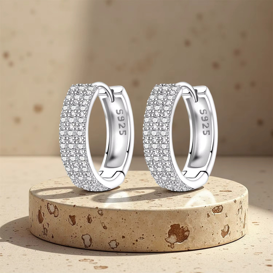 CYCUFF Creolen-Ohrring, 925 Silber, Zirkonia, Damen - Bild 4