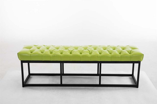 TPFLiving Sitzbank Amor in Grün mit Kunstleder und matt schwarzem Gestell, Breite: 150 cm - Bild 1