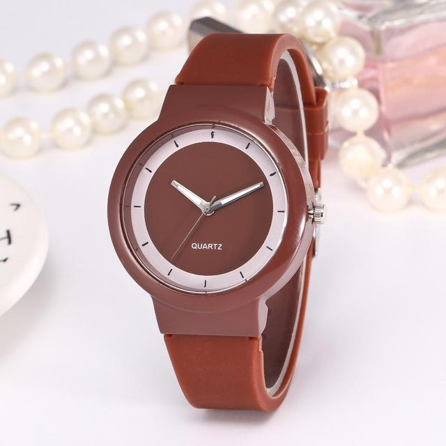 Zorioneko Armbanduhr, Quarz, Analoguhr, Silikon, Unisex, braun - Bild 1