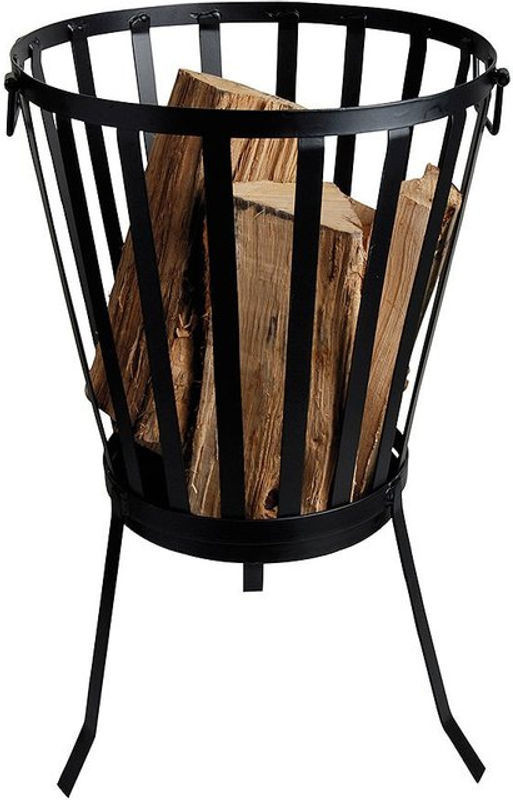 Esschert Design Rustikaler Feuerkorb aus Metall Rund Schwarz Höhe: 56 cm - Bild 1