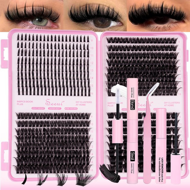 Seeui Wimpern-Cluster-Set, Wimpernverlängerungs-Kit, Unisex - Bild 1