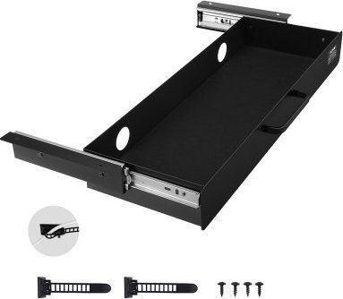 VEVOR Untertisch Schublade aus Q235 Stahl, schwarzer Schreibtisch-Organizer zum Unterbau, B/T/H: 63,5 x 23,2 x 7,5 cm - Bild 1