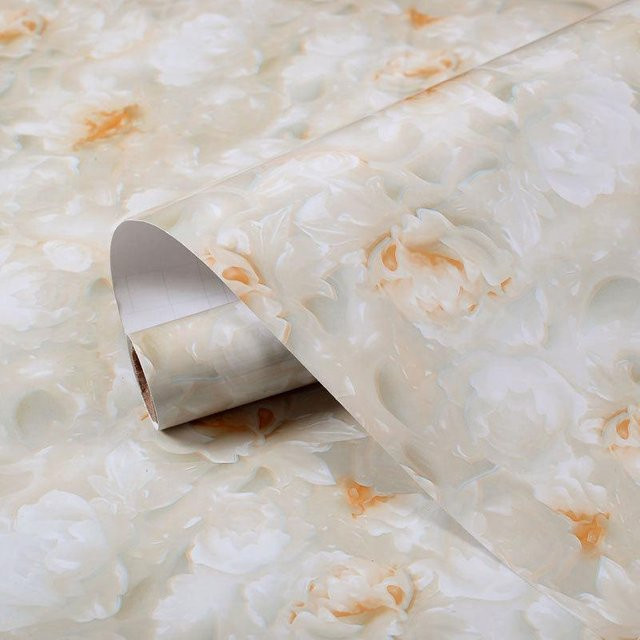Selbstklebende Marmor Tapete von Chocolate Home in Orange, Ölresistente Küchenfolie für Herd, Schrank und Tischplatten, Breite: 40 cm, Länge: 1 m - Bild 1