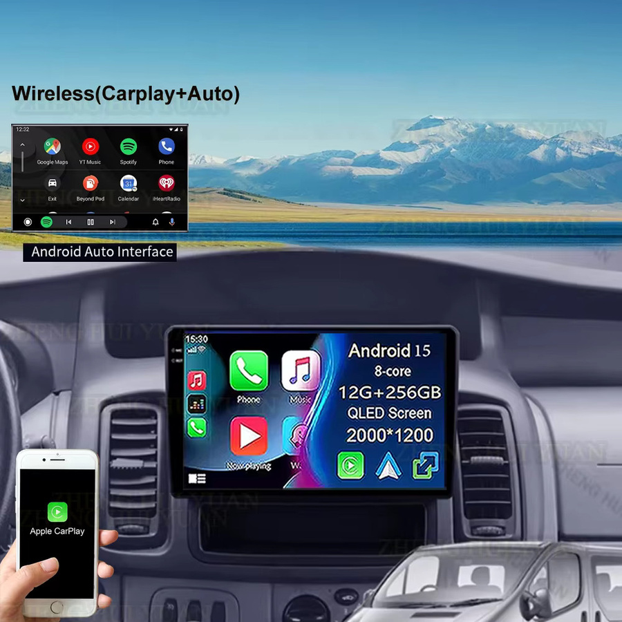 SOARCOMER Android 16 Carplay Auto Autoradio mit Navigation und QLED Display für Renault Trafic 2, Opel Vivaro A und Nissan Primastar 2006 - 2014, Schwarz - Bild 3
