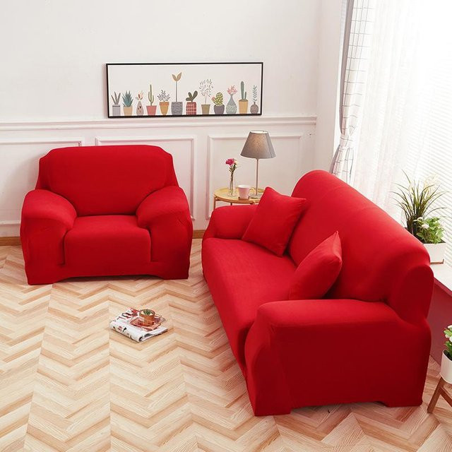 BC-Warm Home Stretch Sofabezug All-Inclusive Sofaüberwurf für Chaiselongue, Rot, Breite: 145-185 cm - Bild 1