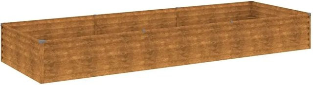 DELUKE Hochbeet AKSEL aus Cortenstahl in Braun, Metall-Pflanzenbeet für Gemüse und Blumen, B/T/H: 291 x 100 x 36 cm - Bild 1