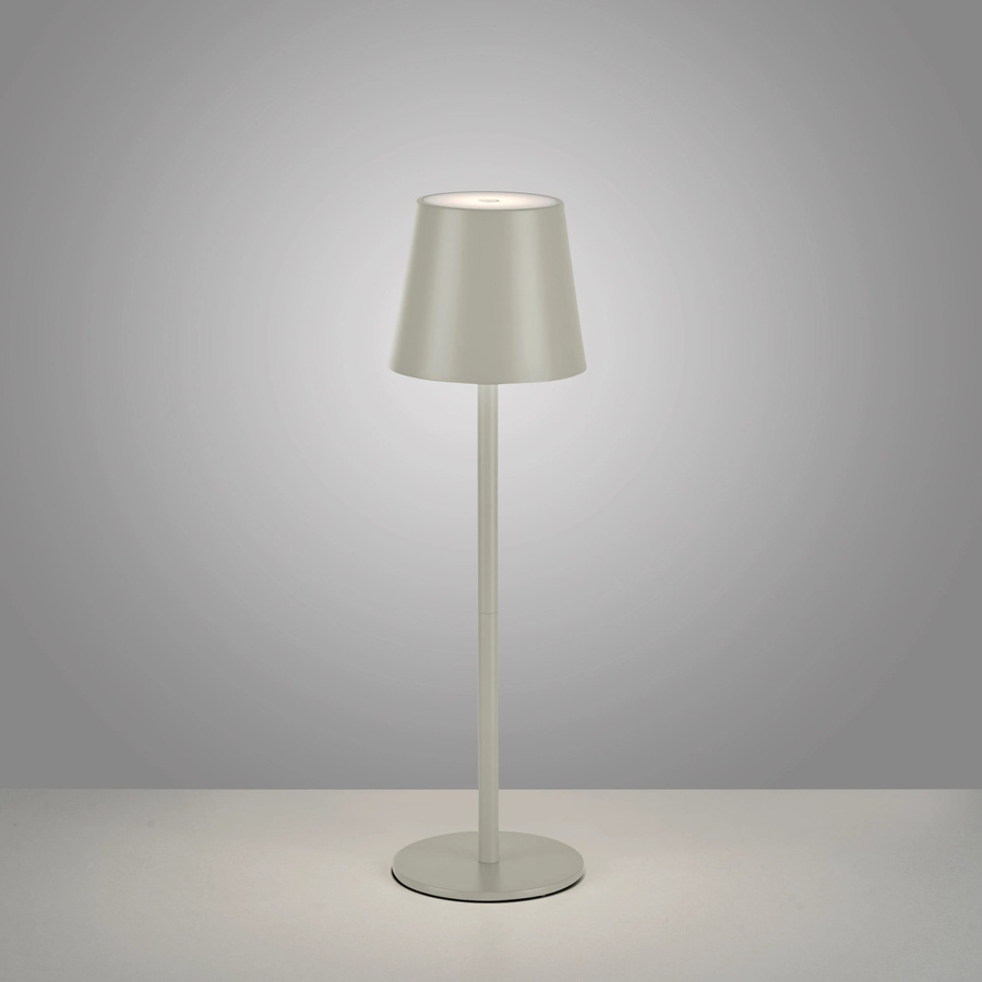 Just Light LED-Akku-Tischleuchte Greige, dimmbar, Höhe: 37 cm, Durchmesser: 11 cm - Bild 1