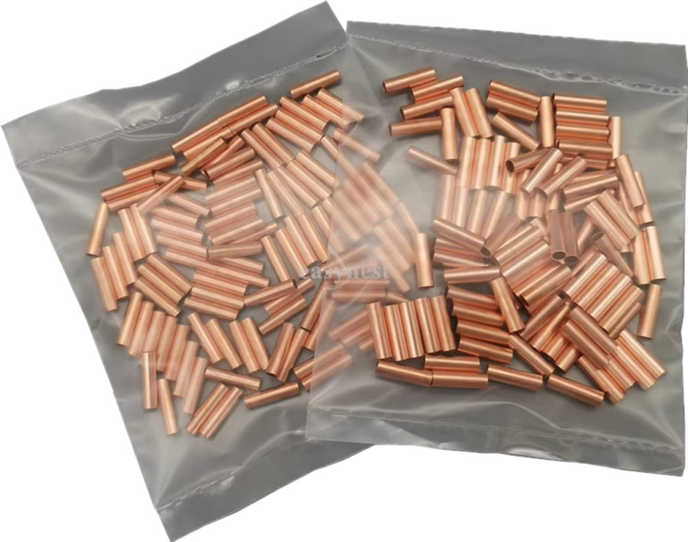 100 Stück Kupfer-Verbindungsrohr Set in Gold, Drahtverbinder für die direkte Zwischenverbindung von 1,5 mm bis 6 mm, kaltgepresst - Bild 3