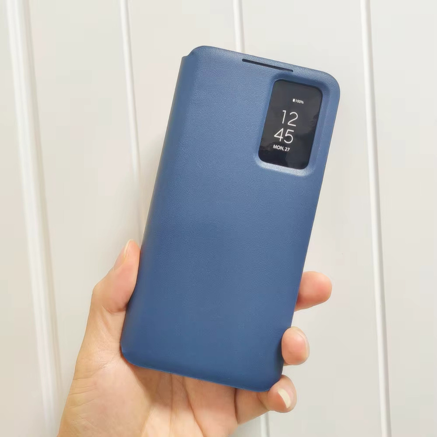Smart-Lederhülle Flip-Cover mit Sichtfenster für Samsung Galaxy S26 S25 S24 S23 S22 Ultra Plus S25Edge A16 A17 A27 A37 A55 A56 A57 in Braun und Blau - Bild 2