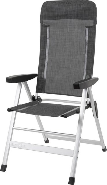 Brunner Campingstuhl Skye Syntex in Schwarz und Grau mit Armlehnen und Textilene-Bezug - Bild 1