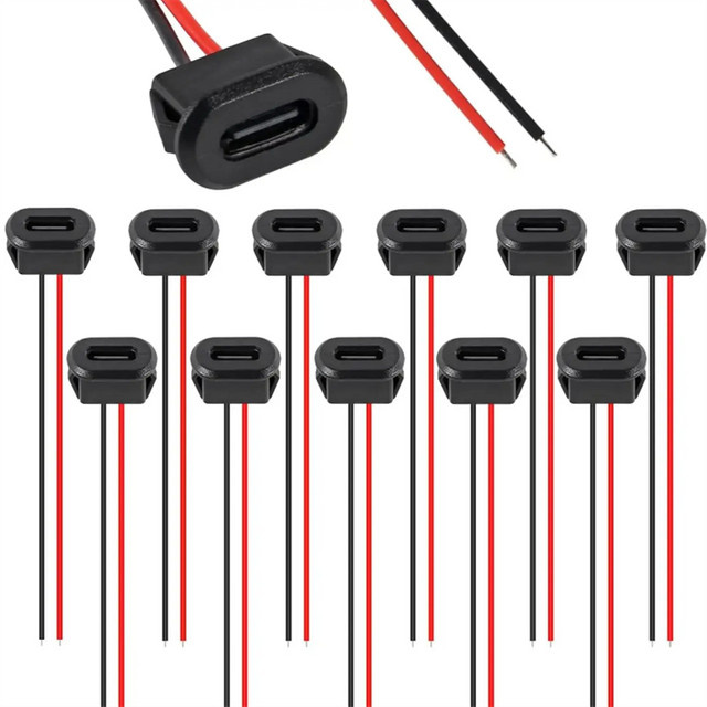AOKIN 10er Set USB-C Weibliche 2Pin Buchsen für Schnelles Laden in Schwarz - Bild 1