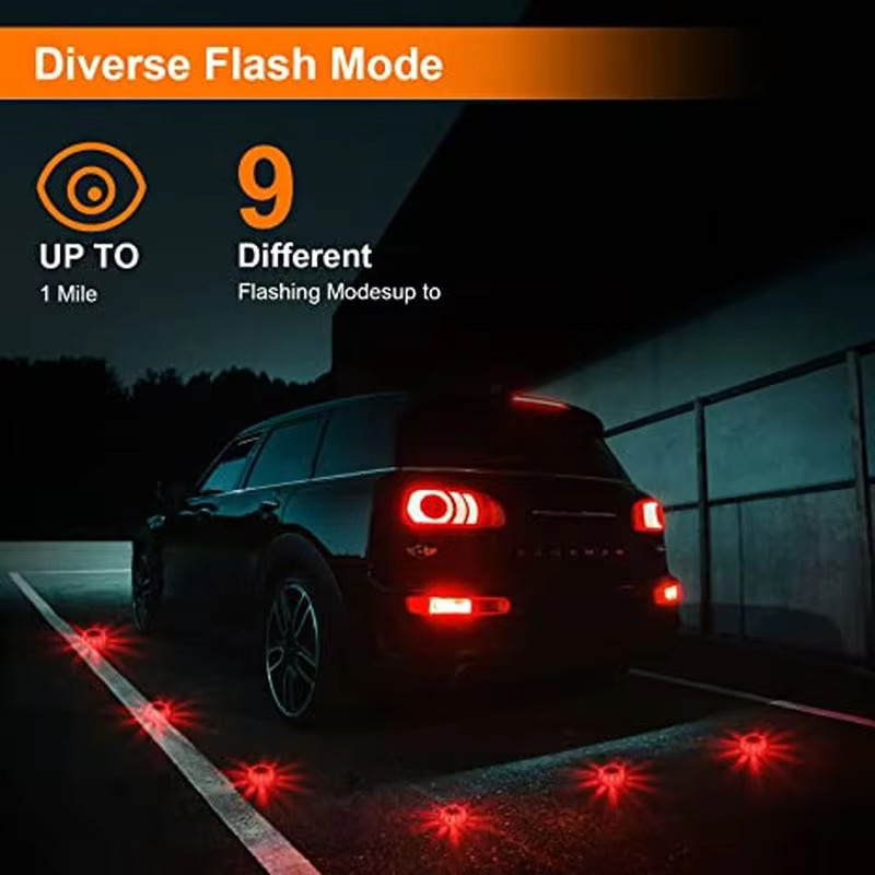 3er-Pack LED-Notfall-Warnleuchten mit magnetischem Sockel und USB-Ladefunktion für maximale Sicherheit im Straßenverkehr - Bild 5