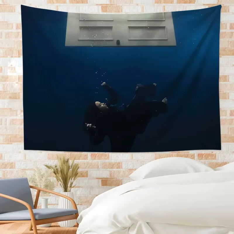 VIKAMA Billie Eilish Wandteppich Musikposter Wandbehang in Blau, B: 60,0 cm, H: 40,0 cm - Bild 2