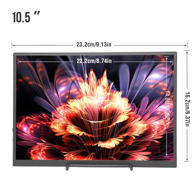 Anmite Tragbarer 10,5-Zoll Monitor mit 1280P HDR und Blaulichtfilter in Schwarz für Xbox, PlayStation, Switch, Handy, PC und Laptop - Bild 2