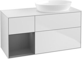 V&B Waschtischunterschrank Finion mit Wandbeleuchtung, Weiß lackiert, Breite: 120 cm, Höhe: 50,1 cm, Tiefe: 50,1 cm - Bild 1