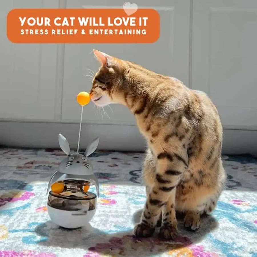 ATUBAN Interaktives Katzen-Futterspender-Spielzeug mit Glocke - Bild 4