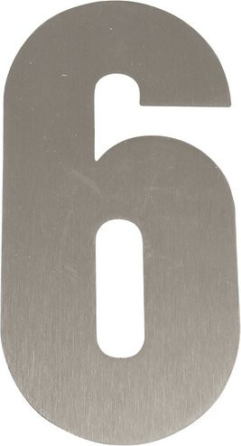 ALPERTEC Hausnummer 6 aus Edelstahl in Silber, B/H/T: 15,7 x 22,7 x 1,8 cm - Bild 1