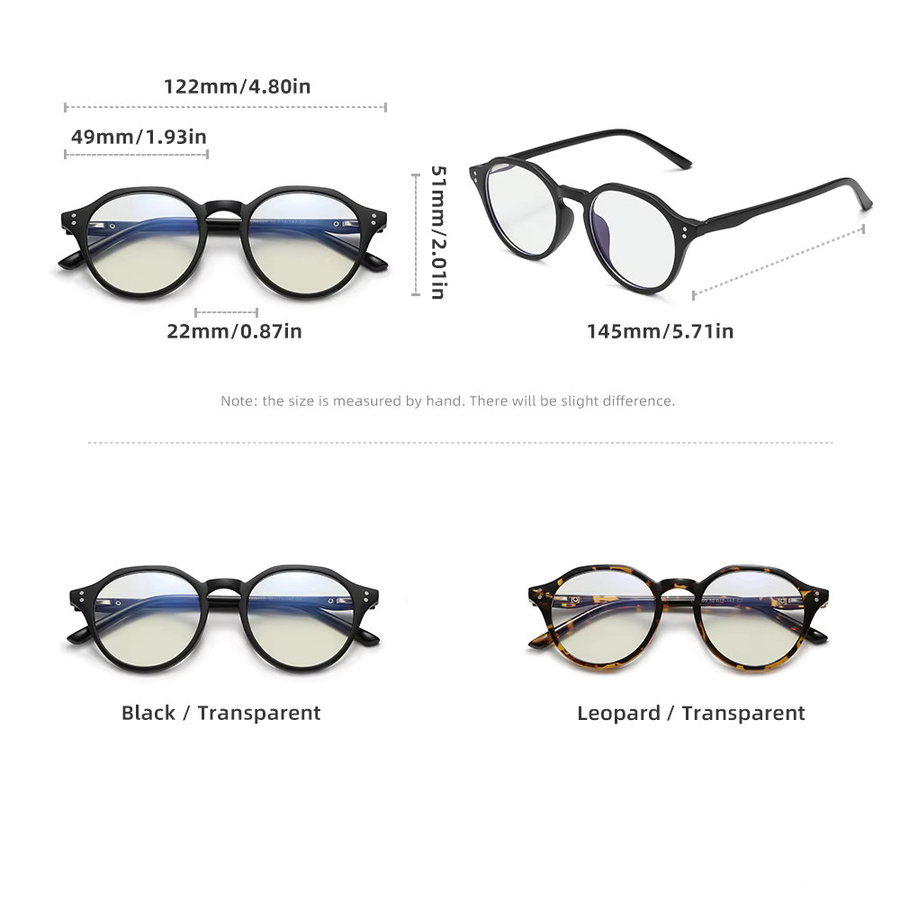 KINGSEVEN Korrektionsbrille, Runde Vollrand, Transparent, Unisex, Blaulichtfilter - Bild 2