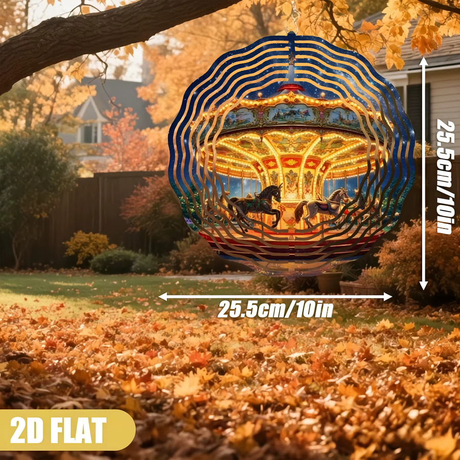 CIFBUY Retro Windspinner aus Metall als dekorativer Windrichtungsanzeiger für den Garten in Gold Rot Blau Multicolour - Bild 3