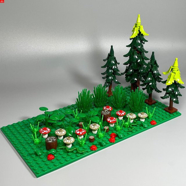 MOC Bausteine Wildwald Ergänzungspack, Beeren Kiefer Zypresse Blätter Bäume Dschungel Grünes Gras Gestrüpp, ab 14 Jahre - Bild 1